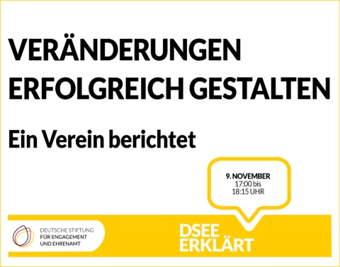 Titelfolie des Webinars Veränderungen erfolgreich gestalten – ein Verein berichtet